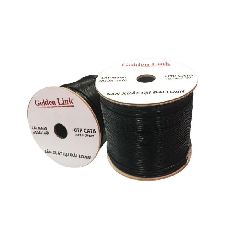 Cáp mạng Cat6 UTP CCA ngoài trời Golden Link TW1105-PE